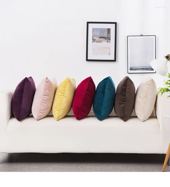 Yastık düz renkli kadife kapak dekorasyonları yastık kılıfı ev için yastık kılıfı