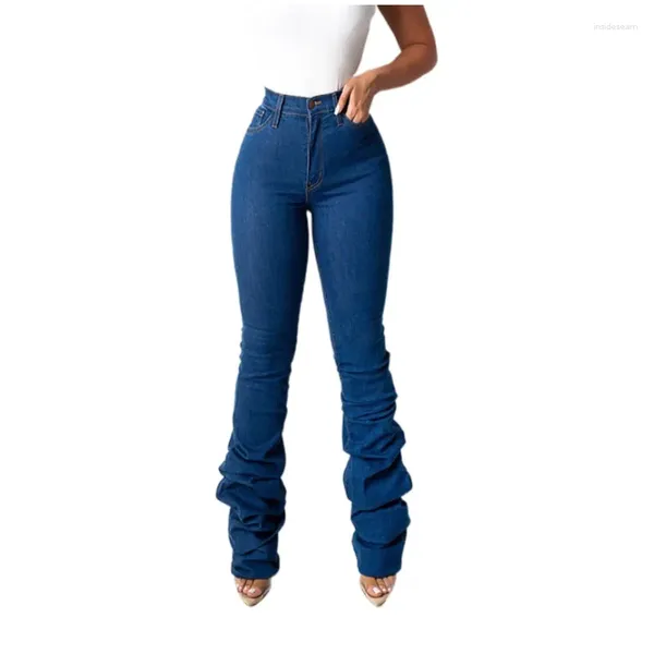 Jeans femminile da donna pantaloni abbigliamento stile hipster street stylepliples girl girl mom pantalone slim high waist nero impilato