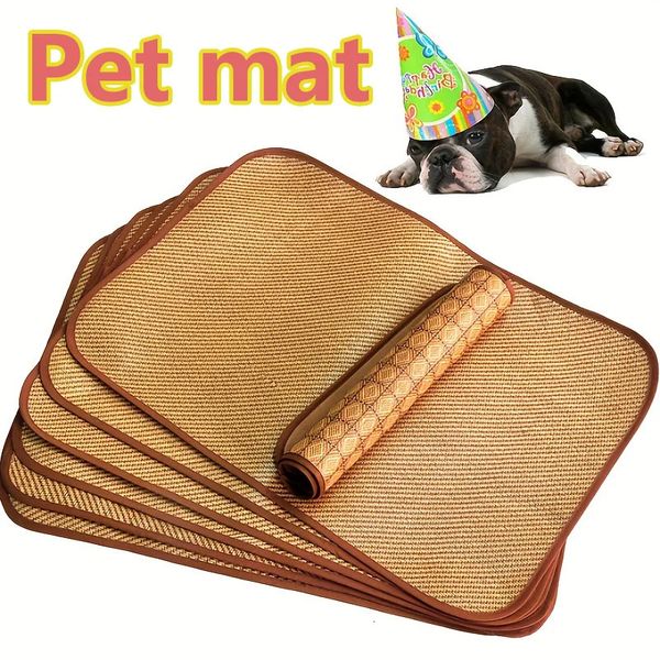 Pet Dog Mat Kennel Refrigendo Matpet Matsummer Cão Dormindo Mat Rattan 240424