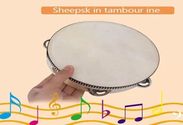 Trommel 6 Zoll Tambourine Bell Party Gunst gehalten Birch Metal Jingles Kinder School Musical Toy KTV Party Percussion Toy Sxjun272580314