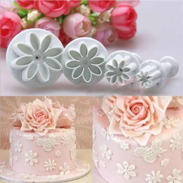 Плесени 4 шт./Set Plum Flower Plunger Fondant From