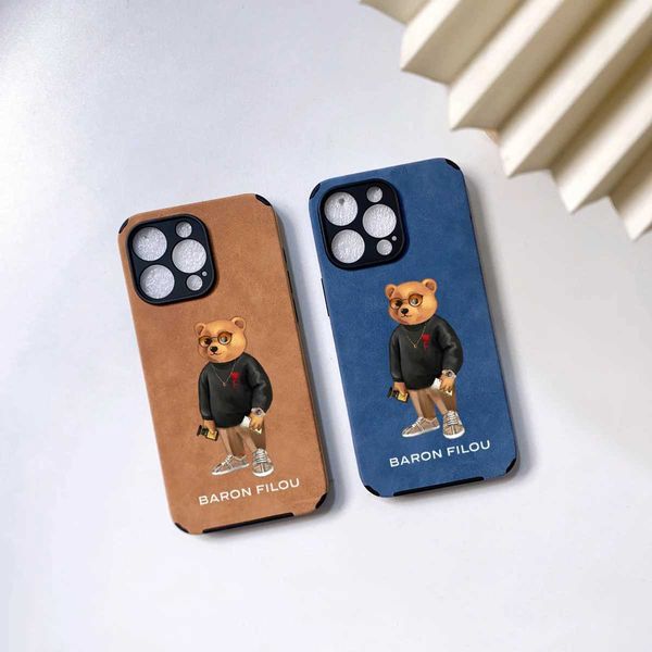 Mobiltelefone Koffer Schlüsselanhänger Lanyards Filou Baron Fashion Bear Soft Case iPhone 15 14 13 12 11 Pro Mini 7 8 SE plus XS Max Phone Cover Fundas Capa J240518