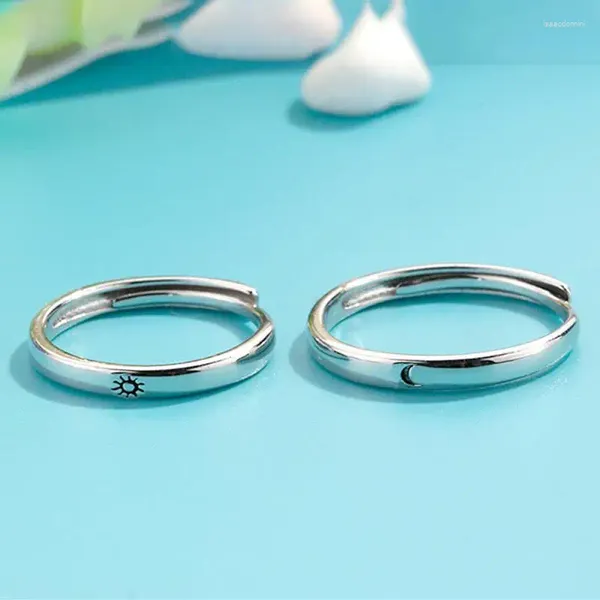 Ringas de cluster Casal de sol e lua para homens homens da moda conjunto de dedo combinando de dedos noivado de noiva de casamento presente de jóias