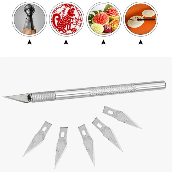 Stampi scolpiti in pasta gomma intaglio strumenti di pasticceria da forno 6pcs/set lametta coltello da coltello da frutta per la torta di decorazione di torta fai da te