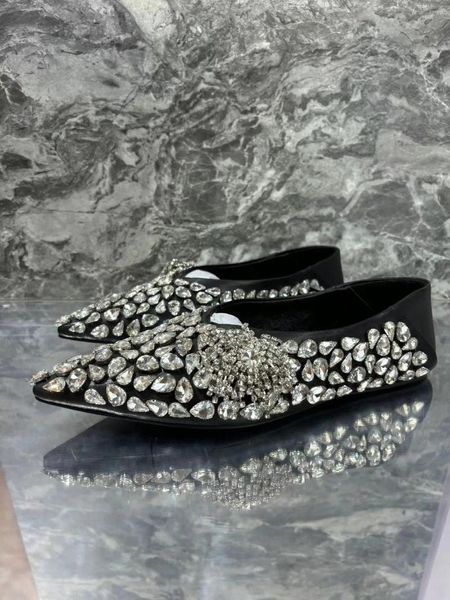 Sapatos casuais de verão feminino sandálias planas de moda pontiaguda Mary Jane Ballet confortável
