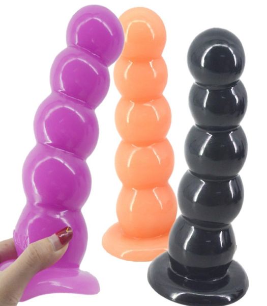 Realistische Dildos riesiger Dildo lebensechter Penis Anal 5 Perlenkugeln für Paare Lesben Erwachsene Spiel Sexspielzeug C31578386921