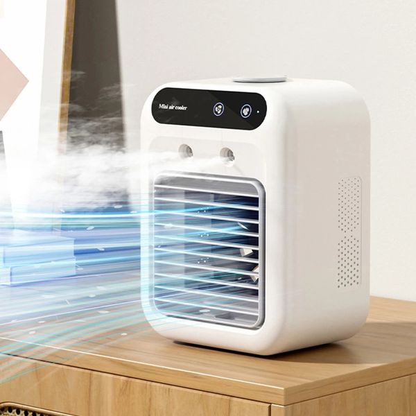 Fan do ar condicionado portátil 2 velocidades evaporadoras com um umidificador pessoal tranquilo para o escritório da sala de casa 240422