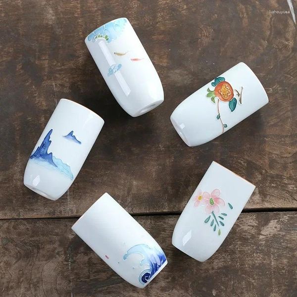 Tazze da tè giapponese dipinto a mano in ceramica grande tazza d'acqua in porcellana tazza da tè creativa per la casa fatta a mano Drinkware per ufficio