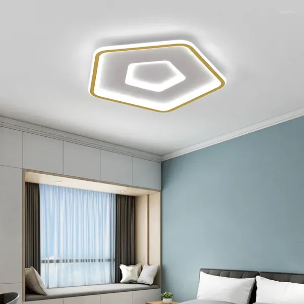 Tavan Işıkları Beyaz/Altın Modern LED Oturma Odası Yatak Odası Çalışma Lambası Armatürleri için Basit Aydınlatma Dimmable