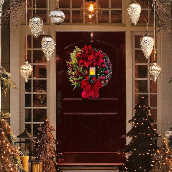 Декоративные цветы Рождественские венки для входных дверей набор праздничных украшений гирлянда внутренняя открытая домашняя вечеринка