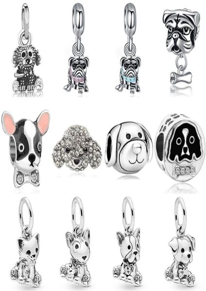 925 Silver Fit Charme 925 Armband Hundserie Charms Pudadle Labrador Charms Set Anhänger DIY Feine Perlen Schmuck2749600