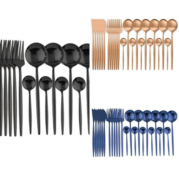 24pcs de ouro rosa aço inoxidável conjunto de utensílios de aço de talheres de talheres de talheres de talheres de talheres de talheres de talheres de talheres de talheres de talheres de talheres