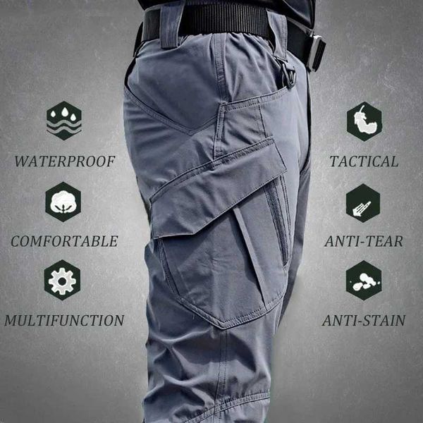 Pantaloni maschili estate leggero leggero bavaglini da babino esterno combattimento impermeabile pantaloni mimetici militari con tasche multiple per joggingl2404