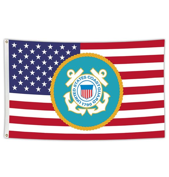 ABD Sahil Güvenlik Veteran bayrağı 3x5 ft İç mekan dış mekan bahçesi dekorasyonu için pirinç gromets ile 6526788