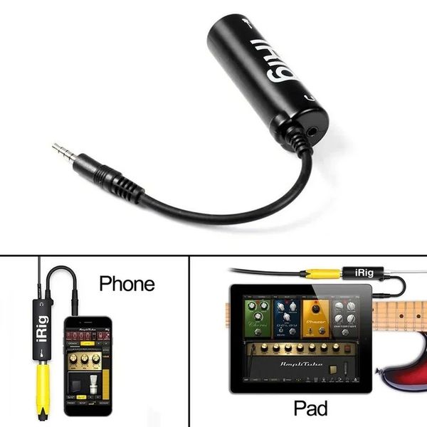 1 PCS IRIG Mobil Efektler Gitar efektleri Hareketli Gitar Efektleri Gitarları Yeni Telefon Gitar Arayüz Dönüştürücüler