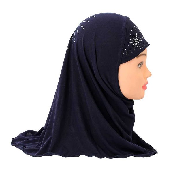 Bandanas Durag H042 Schönes kleines Mädchen Kopftuch und niedlicher Stein Kopfhut können muslimische Kopftücher für Mädchen im Alter von 2 bis 6 240426 passen