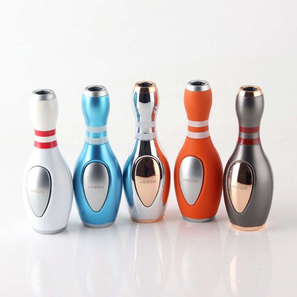 Creative Bowling Forma Jet Flame Torcia Butane ricaricabile più leggera senza accendino a gas.