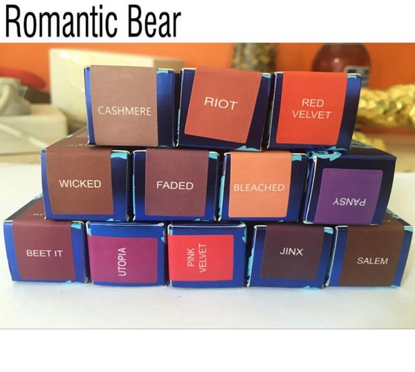 Romantischer Bären Matt bedeckt flüssiger lipgloss wasserdichte nahrhafte batom lipgloss tint lips care kit 12pcslot make -up Beauty8027317