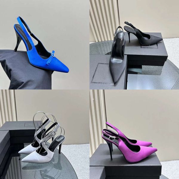 Бренд Top Sandals Женщины каблуки мода высококачественная атласная дизайнерская обувь повседневная лодыжка с пряжкой рука