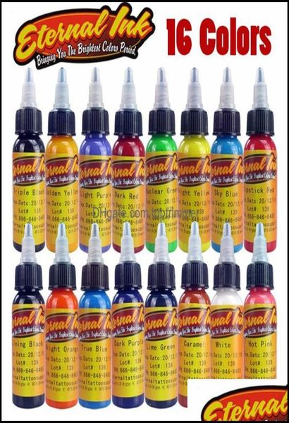 Tattoo Inks Tattoos Body Art Health Beauty 30ml Conjunto de tinta de garrafa Microblading Pigmento de maquiagem permanente 16 PCs Cosmético T DHTYW1519967