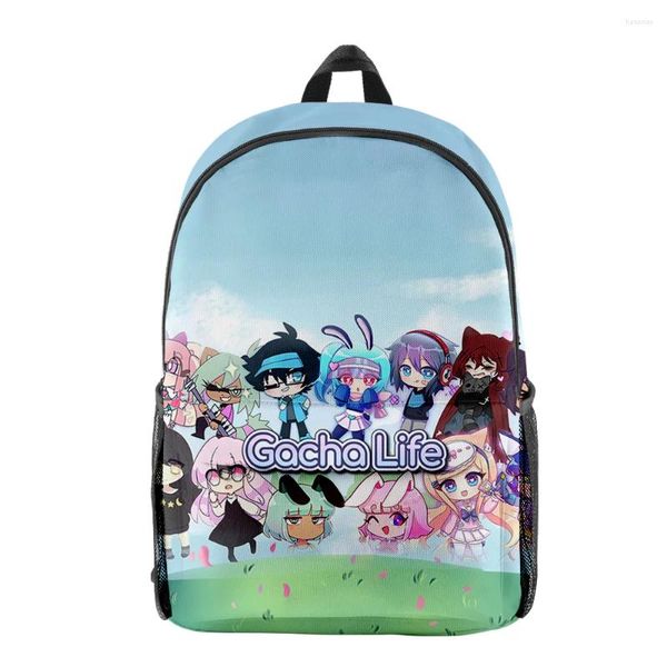 Backpack Cartoon Novelty Cool Trendy Gacha Life Student Notebook Backpacks 3D Impresso Oxford Waterproof Boys/Girls Travel Bags