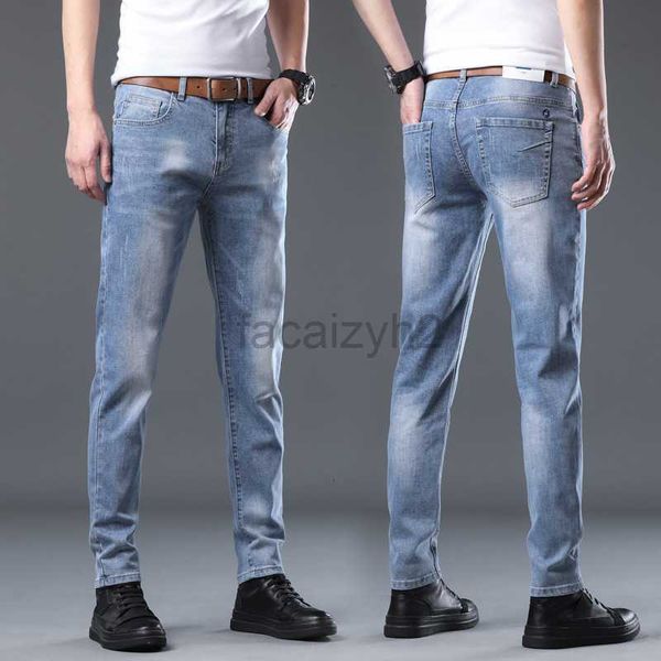 Jeans masculinos Primavera/verão Novo jeans masculina Trendência elástica Slim Fit Pets Small Ponts Coreano Juventude calça longa e longa de calças de tamanho