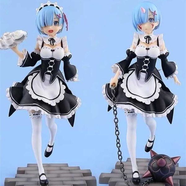 Anime manga animasyonlu karakterler Yüz ve vücut desenleri 23cm rem eylem resimlerinin yerini alabilir çocuk modeli bebek oyuncakları2404