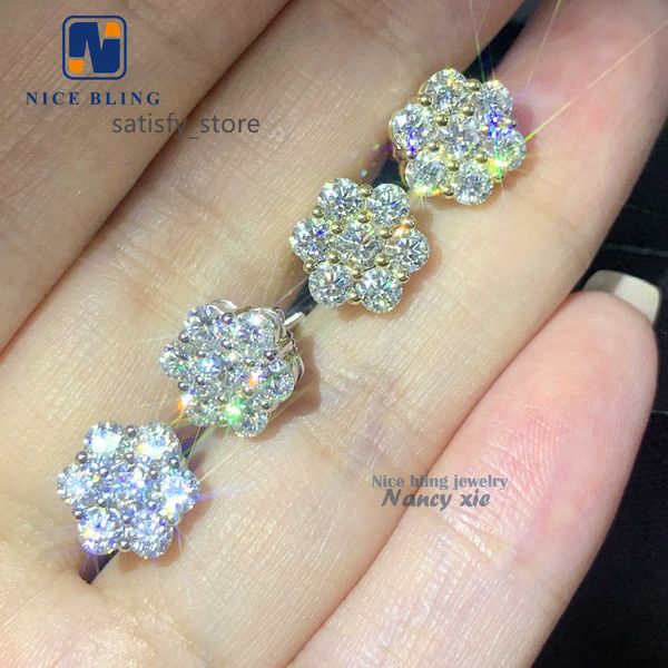 VVS VVS Diamond Earring 0K Oro rotondo taglio a orecchie di moissanite Orecchini per uomini Donne Gioielli