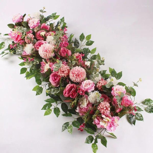 Fiori decorativi 50 cm fiore rosa artificiale seta da matrimonio composizione murale decorazione a fila matrimonia