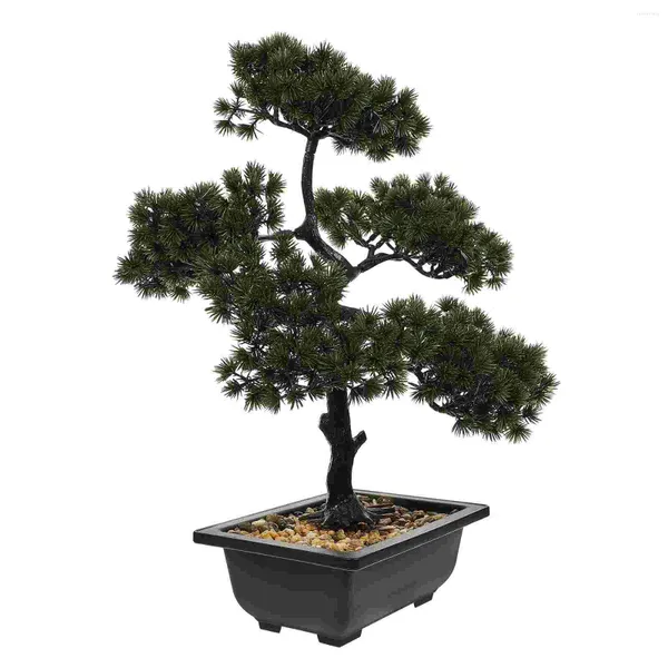 Simulazione di fiori decorativi benvenuto pino statua di alberi bonsai simulato falsi piante verdi fauci per tavolo tavolo da tana da casa scrivania artificiale