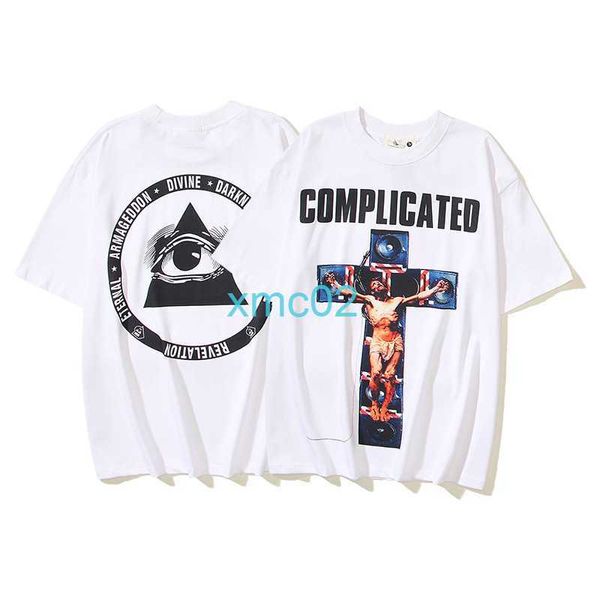 Saint Michael Cross Sesli Baskı Gündelik Yuvarlak Boyun Kısa Kollu Erkek ve Kadın T-Shirt Tee