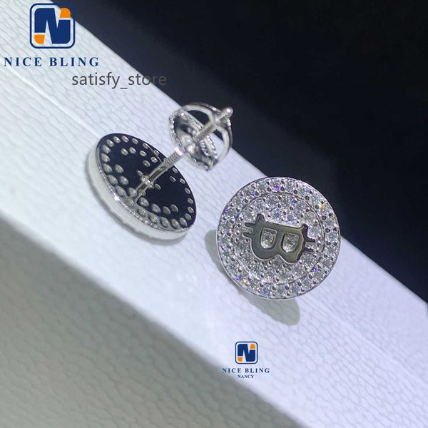 Micro Pave 925 Серебряные серебряные ювелирные украшения VVS Лаборатория выращенные бриллианты мойссанит стерлинговые серебряные уши серьги