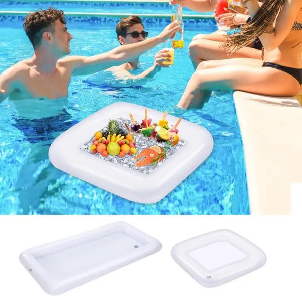 Materassi per piscina portatile piscina galleggiante tavolo da birra gonfiabile secchio di ghiaccio che serve barra insalata vassoio per alimenti sport dropshipping divertente