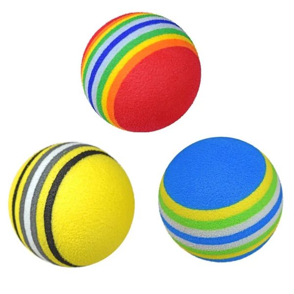 50 PCs Bunte Haustierschaumkugeln Schwamm Ball Katzen Spielzeug Weichschaum Regenbogen Spielbälle Training interaktiver Kätzchen Haustier Funny Toys