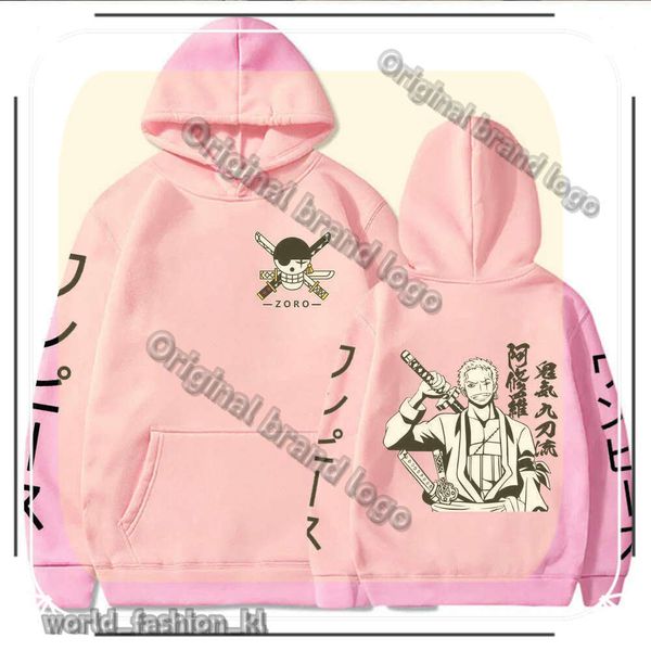 Anime One Piece Desidner Hoodies Cool Roronoa Zoro Pullover Fashion Sweatshirt Men de manga longa Tops Streetwear 877