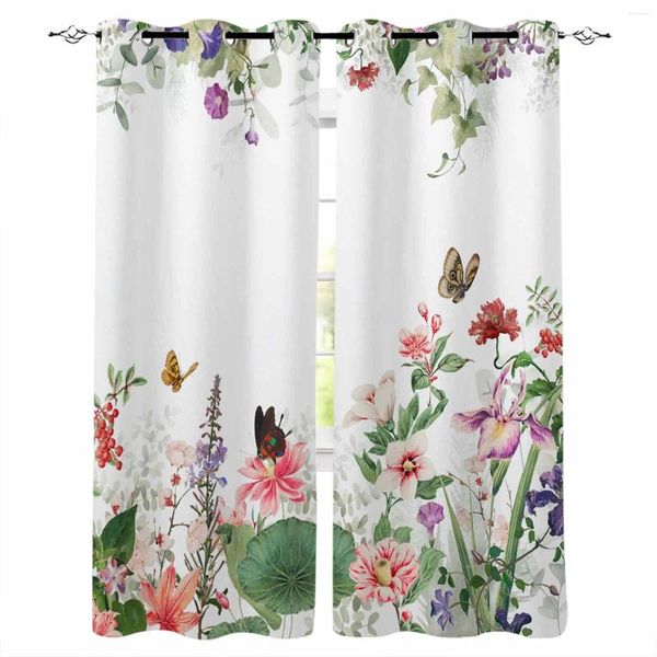 Tenda fiori foglie piante tende per finestre retrò per soggiorno cucina tra trattamenti decorativi