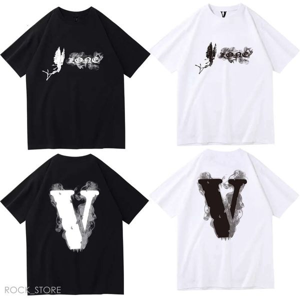 Vloneshirt adam tasarımcı t gömlek büyük tişörtler erkek arkadaşlar mektup baskılar basılı tees büyük v erkek kadınlar kısa kollu hip hop tarzı siyah beyaz turuncu tişört 966