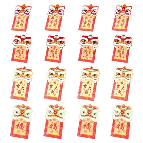 Geschenkverpackung 16 Stück Chinese Red Envelope Spring Festival Jahr Glücksgeldumschläge farbenfrohe 8,9 x 18,3 cm