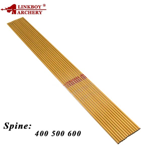 Freccia 12pcs Linkboy Archery Freccia di carbonio puro Freccia di Bamboo Skin SP300 400 500 600 tradizione Accessori per l'arco da caccia composto tradizionale