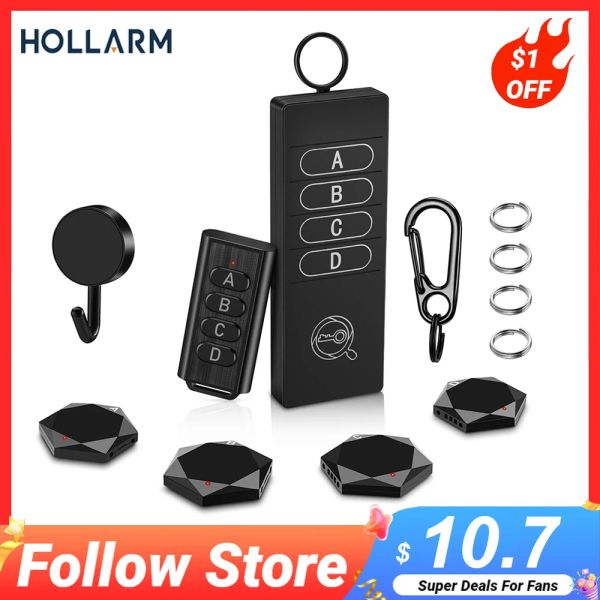 Управление Hollarm Wireless Key Finder удаленные клавиши локатор телефона Кошельки для пит -трекера Трекер Трекер Антигост и Клайки 4 приемник