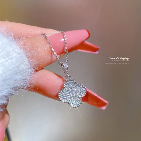 Клеверя ожерелье дизайнерские подвесные ожерелья бриллиантовые ожерелья для четырехлистного ожерелья Ice Out Мод