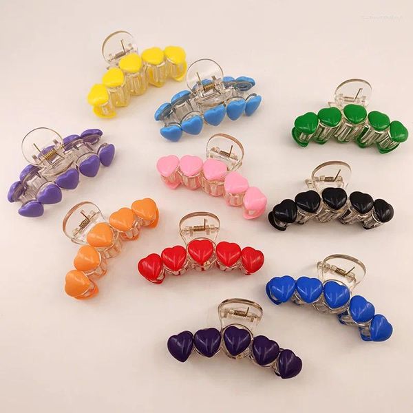 Clip per capelli 8,5 cm Combinazione estate semplici ragazze donne donne tornanti torni di caramelle dolci colore amore acrilico a cinque rotonde plastica rotonda