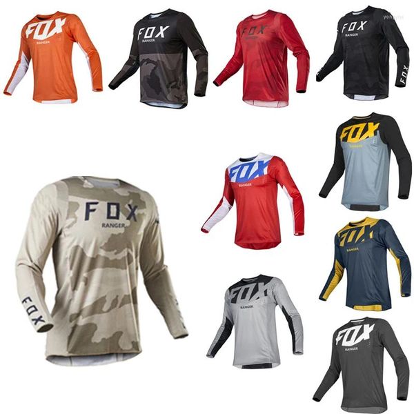 Yarış Ceketleri Erkek ve Kadın Motosiklet Off-Road T-Shirts Dağ Bisiklet Giyim Dayanıklılık Odaklanma Rangerfox BMX