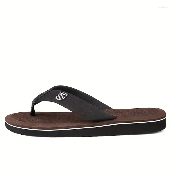 Slippers Summer Men Summer Flip Flip: Sandálias de tanga de cor sólida não deslizam que não deslizam