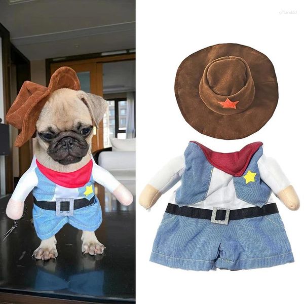 Katzenkostüme Hund Kostüm Halloween Katzen Welpe Cosplay Jumpsuit Fashion Party Kleidung für kleine Hunde Haustier Chihuahua Yorkshire Cowboy Kleidung