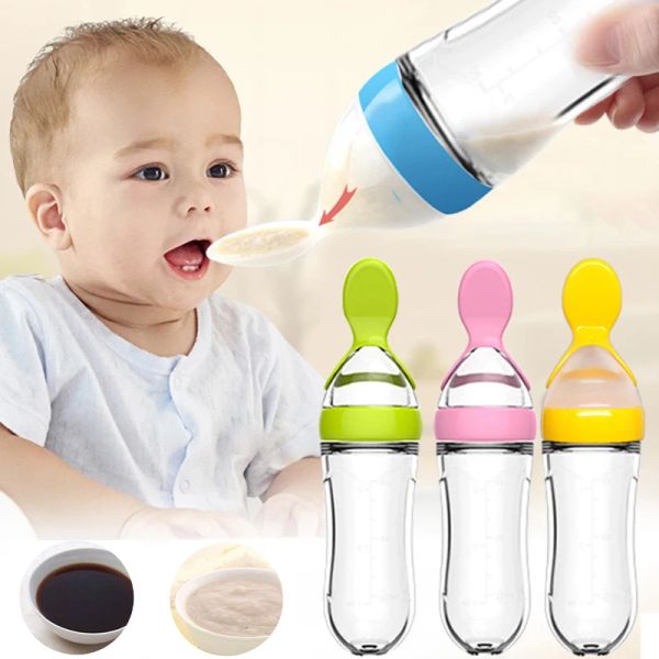 Alimentare i cucchiai a cittadie da bottiglia per alimentazione di medicinali neonati a bottiglie di silicone cucchiai per cuccioli accessori per bambini alimentazione neonato