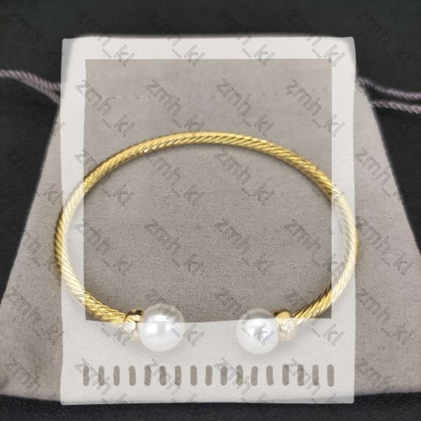 Dy Retro Designer Jewelry Bracelet Twisted White Pearl Opering Bracelet Bracelet Top Caffice Twisted Lated Gold Jewelry David Yurma Браслет браслет 455