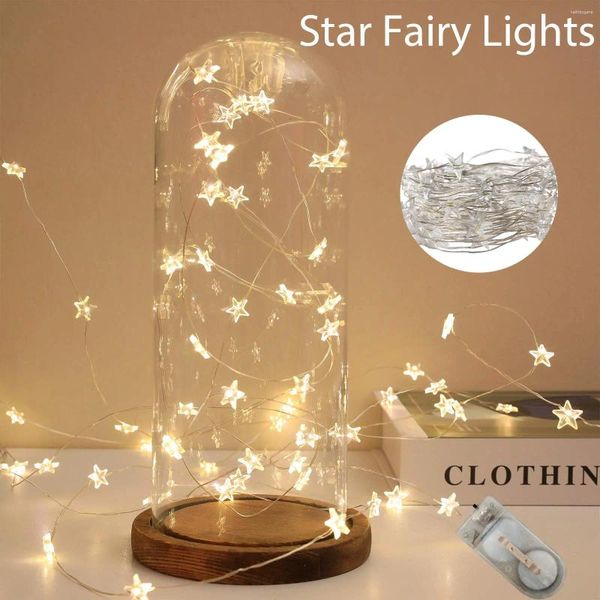 Strings 4m Mini LED LED STAR Fairy Lights Cr2032 Bateria Decoração