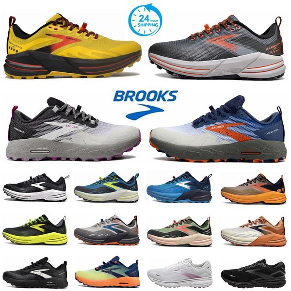 Tasarımcı Erkek Kadın Brooks Koşu Ayakkabıları Kadın Hayalet 15 Cascadia 16 17 Günlük Sabahlar Üçlü Black Beyaz Mavi Turuncu Spor Ourdoor Walk Trainers