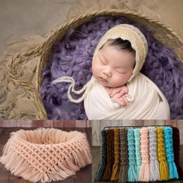 Fotografie Neugeborene Fotografie Requisiten Wolle Strickdecke posieren Kissen Hintergrund Baby Photo Studio Fotografie Kleidung